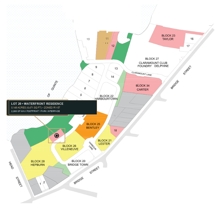 Master Enclave Site Plan with Lot 20 Highlighted